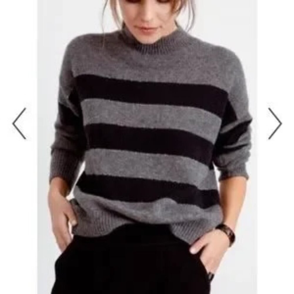 Rails / Ellise Charcoal Stripe Sweater Size Xs - image 2
